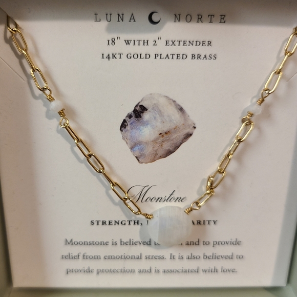 Luna Norte Gold plated Necklace With 14kt gold plated 16” and 17” chains w/ one - Picture 3 of 7